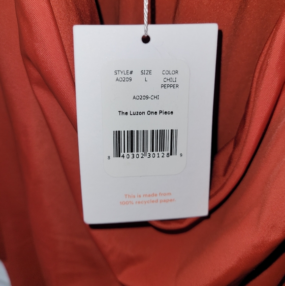 NWT Andie Swim The Luzon Chili Pepper One Piece Halter Hi-Cut - Picture 5 of 7